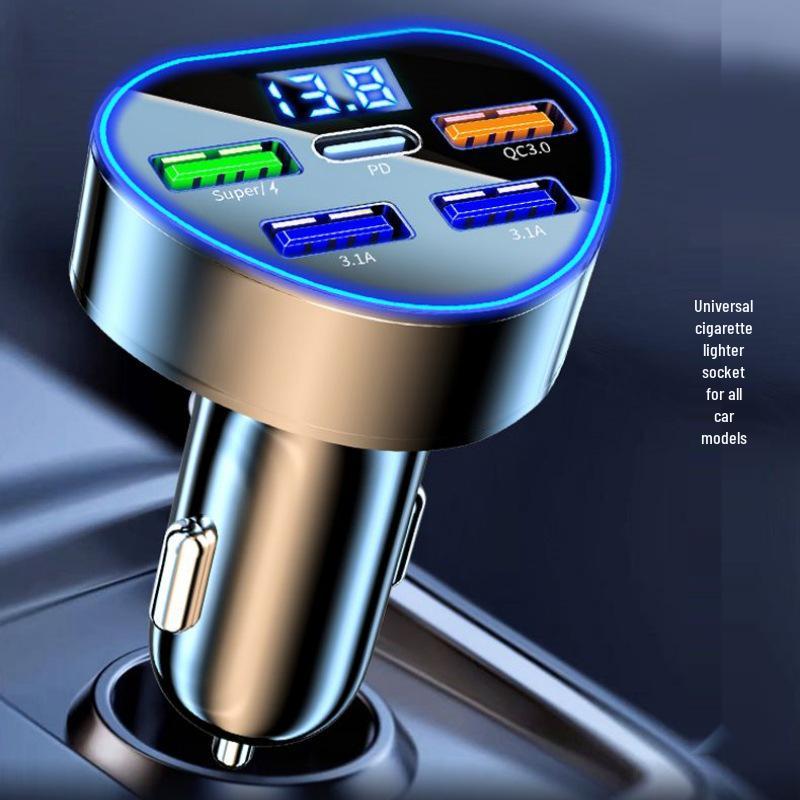 

120W Dual USB Car Charger with Fast Charging Cable Default Bare Machine in OPP Bag