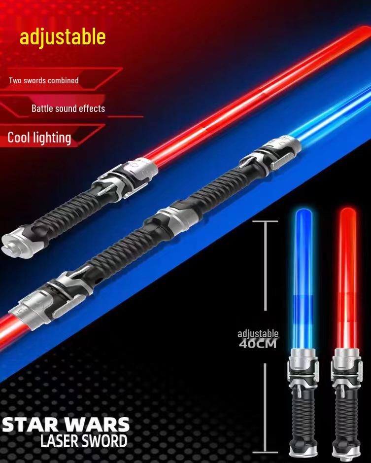 Star Wars Retractable 2-in-1 Lightsaber Toy with Lights & Sound - Children's Luminous Toy