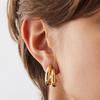 High-End Metal Glossy Double-Layer Thick C-Shaped Earrings, Stud Earrings For Women'S Unique Personality And Versatile Earrings