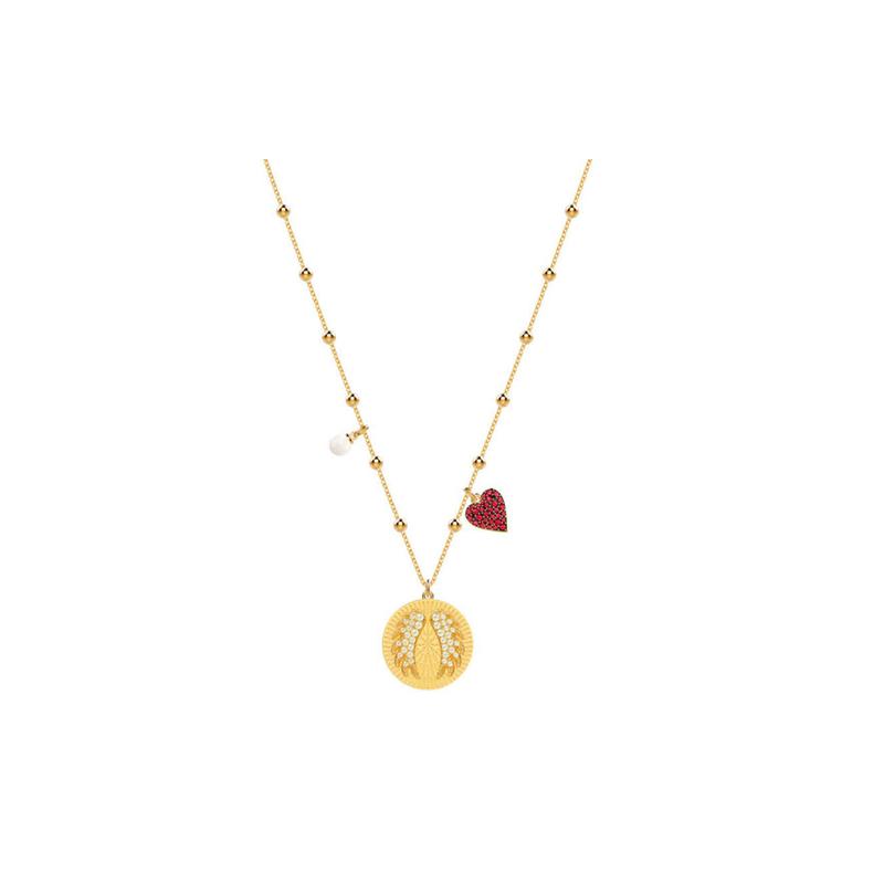 Swarovski Heart Shape Crystal Necklace Gold Women s 5461801