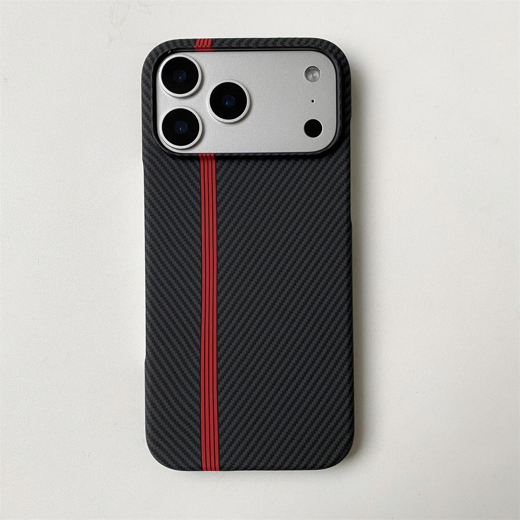 Business Kevlar Stripe Phone Case for iPhone 17 16 15 14 13 12 11 Air Pro Max X XS XR XSMax 7 8 Plus Glossy Film Hard PC Cover