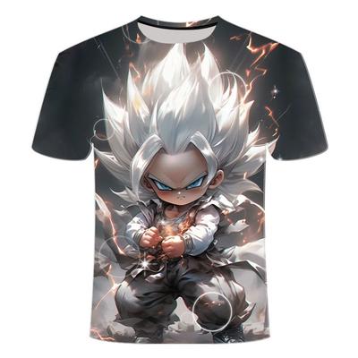 2024 Sommer Neues T-Shirt 3D-Druck Anime Dragon Ball Serie Kurzarm Herren und Damen Personalisiertes Vielseitiges Oberteil