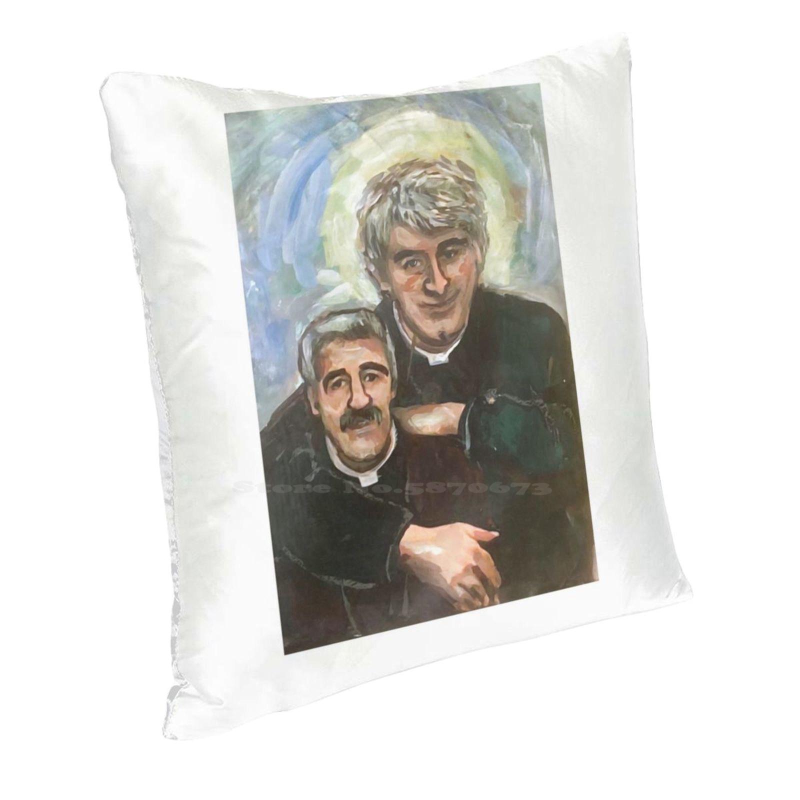 Entertaining Father Stone ( Father Ted ) Soft Comfortable Pillowcase Father Ted Stone British Comedy Irish Linehan Arthur Peach skin 18*18(CM)-1Pcs