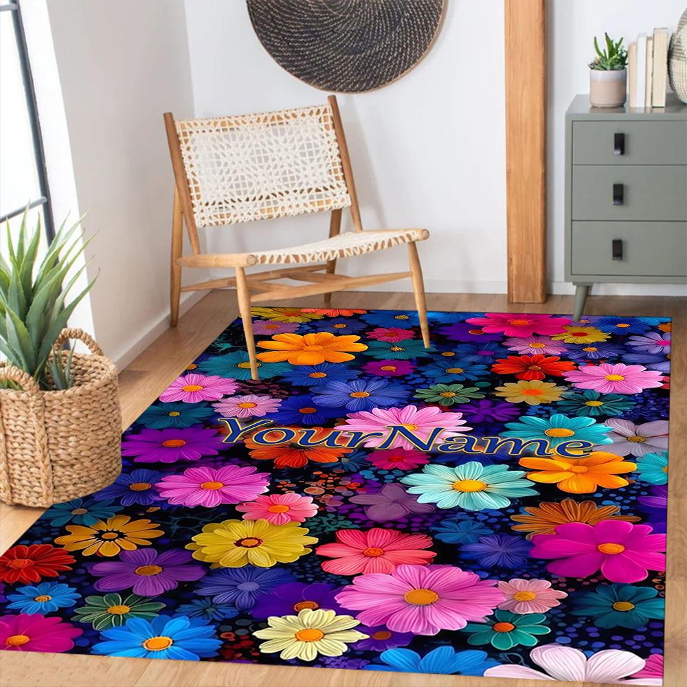 Rose Customize Text Floor Mat Suitable for Entryway Balcony Hallway Living Rooms Antislip Carpet Office home decor Best for Christmas
