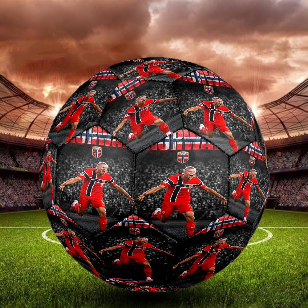 1pc Haalands Manchester City Moment Size 5 Soccer Ball PVC Football Sports Matches Training Outdoor Games Beach Elastic Balls 07e11