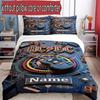 3pcs Duvet Cover Set (1*Duvet Cover + 2*Pillowcase, Without Core), Custom Name ACDC BAND Pattern Bedding Set, Home Bedroom Decor Gift