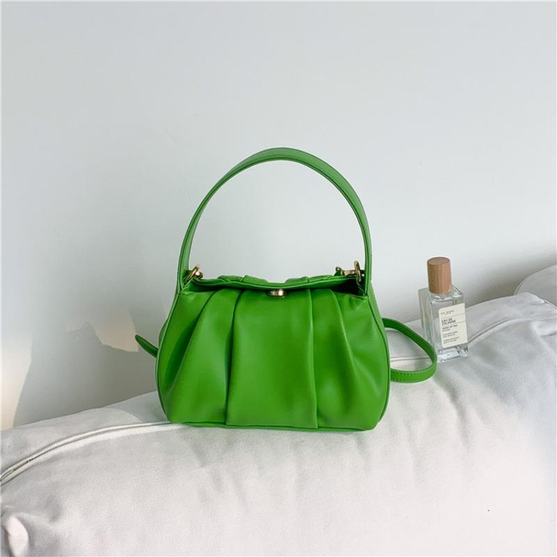 

Складчатая сумка через плечо, маленькая квадратная сумка, однотонная, из облачно-мягкой кожи, маленькая сумочка, модная, универсальная сумка-мессенджер, легкая роскошь зелёный