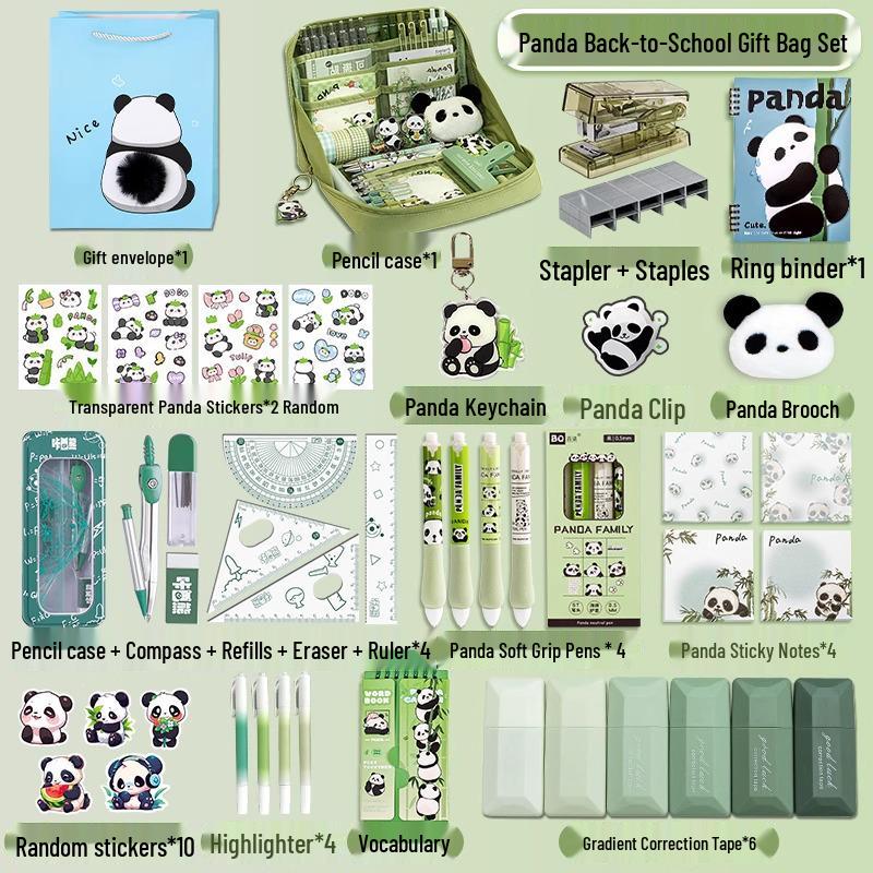Panda 12-Fächer-Federmäppchen: Super große Schreibtischbox für Jungen & Mädchen - Süß für die Mittelschule