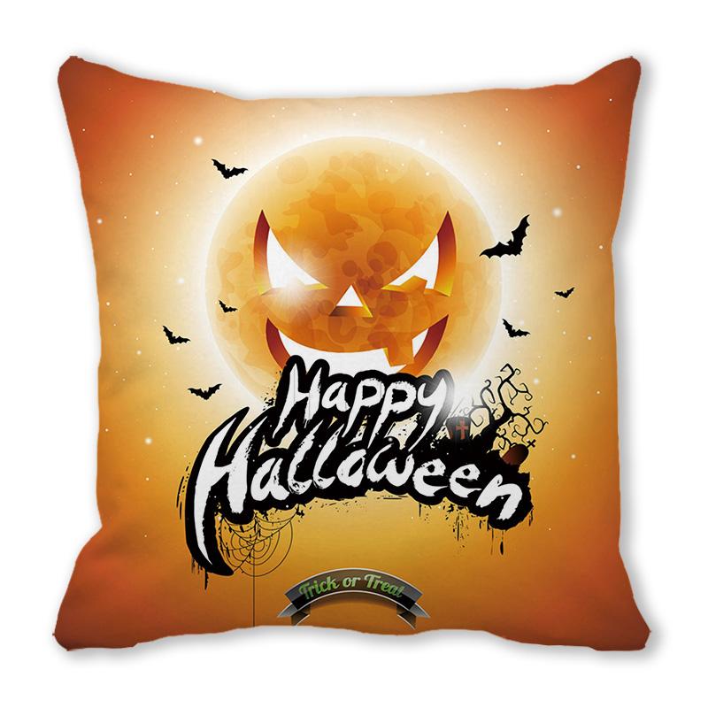 Home Decor Happy Halloween Cushion Cover Pumpkin Print Decorative Pillowcase Demon Cushion Cover 45x45cm Funda De Almohada