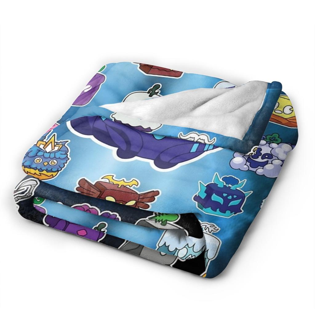 B-Blox Kitsune All Characters Fruits Fashion Blanket Game Cartoon Fuzzy Throw Fashion Blanket Decoration Ultra-Soft Warm Bedspread Multifunc