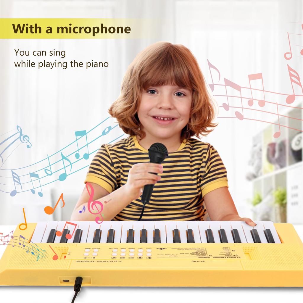 Electronic Piano Keyboard Children 37 Keys Keyboard Piano Educational Instrument Toy with Microphone