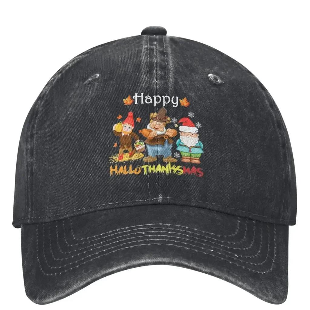 Happy Thanksgiving Gnomes Baseball Cap Pumpkin With Autumn Falling Leaves Outdoor Gym Hip Hop Dad Hats Unisex Women Snapback Cap