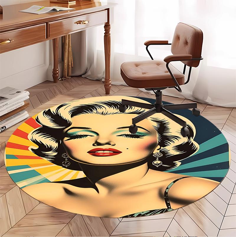 Marilyn Monroe Mønster Rundt Tæppe, Indendørs/Udendørs Måtte, til Picnic, Spillerum, Soveværelse, Kontor, Stue, Hjemmeindretning Tæppe, Fødselsdagsgave
