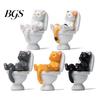 Figurine Funny Cat Spiritual Consolation PVC Vivid Animal Miniature Appearance Toilet Series Statue Party Supplies Garden