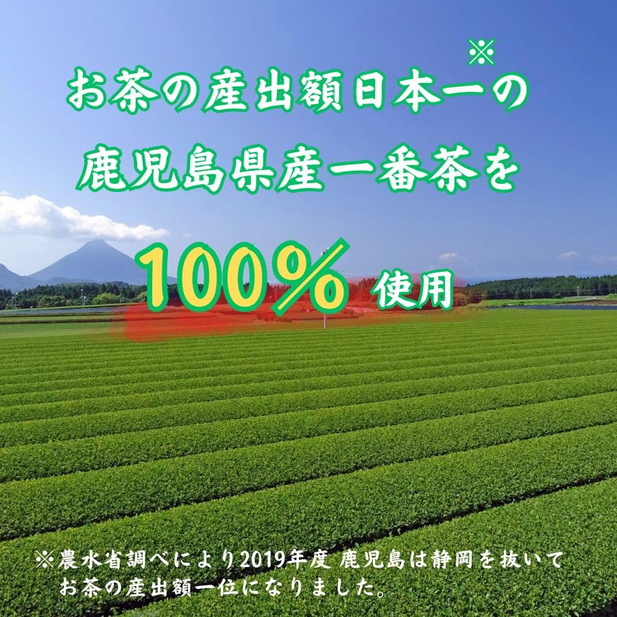 Süßer und köstlicher Kagoshima-Tee, teebeutel ohne Etikett von einem Tee-Großhändler. Kagoshima-Tee, Teebeutel, Japanischer Tee, Chiran-Tee, Kagoshima, geliefert von