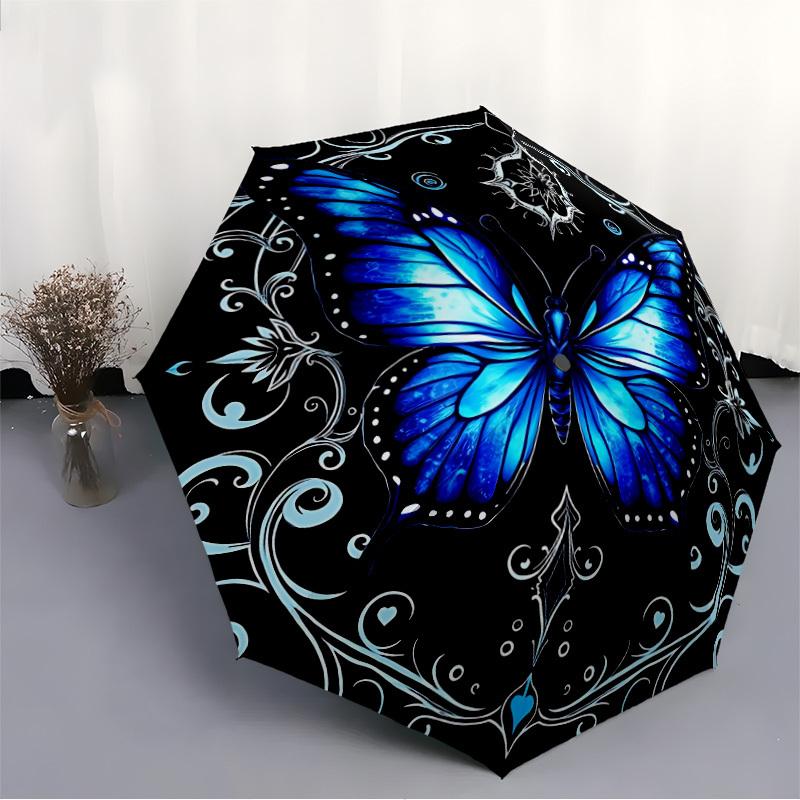1pc Butterfly Mandala Design Automatic Open/Close Umbrella - Compact Travel Umbrella, Durable Construction, Fashionconscious Yy251208131