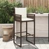 VidaXL Garden Bar Stools Cushions Set of 2 Brown Wicker, Stool, Outdoor Bar Stool, Bar Chair, 368706