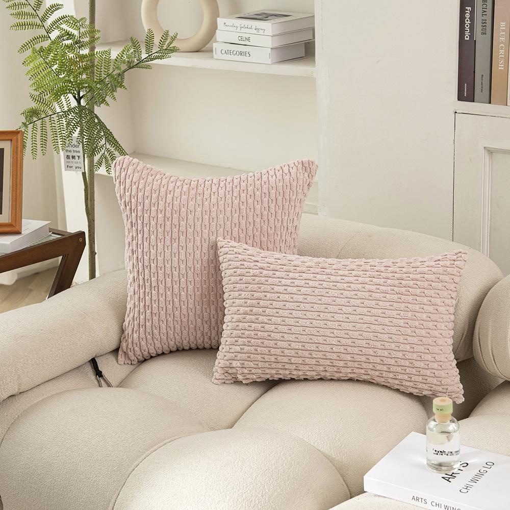 Modern Simple Sofa Pillow Cover Corduroy Short Pillow Solid Color Living Room Bedroom Decorative Cushion Cover Cushion Cover