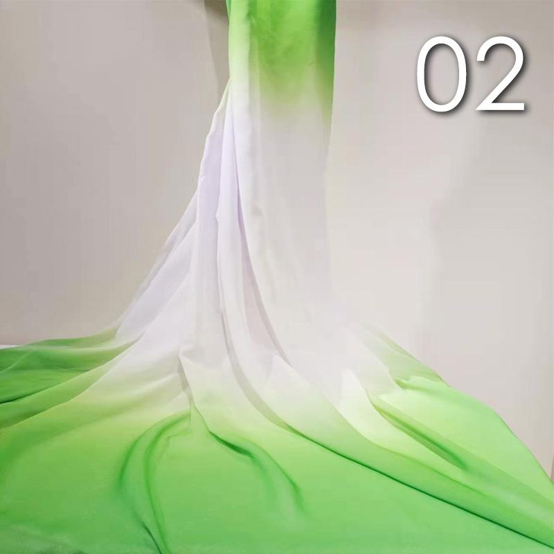 1 Yard Chiffon Gradient Rainbow Transition Color Chiffon Fabric For Diy Sewing Stage Costume Ancient Style Dress Hanfu Fabric