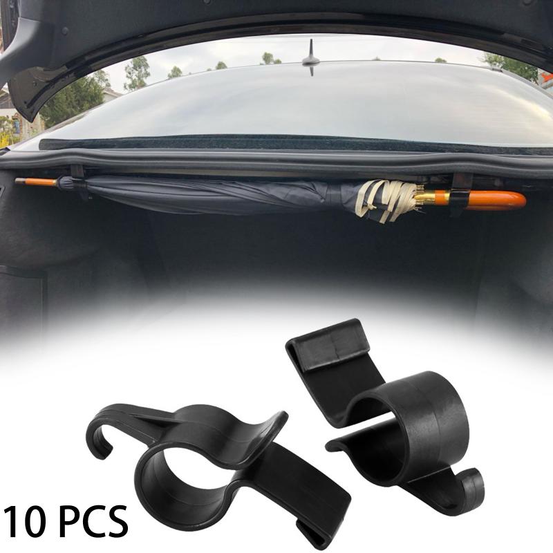 10Pcs Car Umbrella Holder Car Trunk Hook Umbrella Mount Plant Towel Hook Auto Accessories Universal Internal Storage Organizer