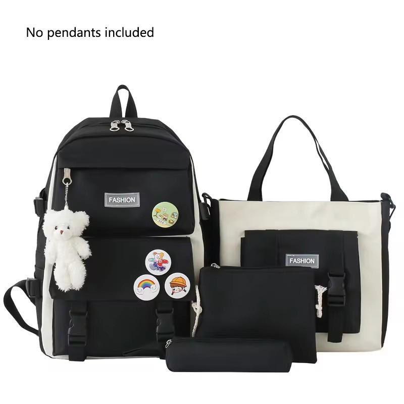 Campus Student Schoolbag Four Sets of Large Capacity Outdoor Travel Backpack Simple New All-in-one Backpack