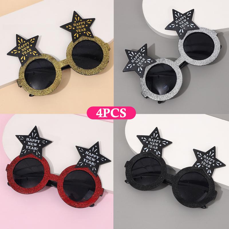 2026  Year Glasses Funny Glasses Eve Party Decoration Po Booth Prop Pc Sunglasses Christmas Supplies 1/3/4Pcs