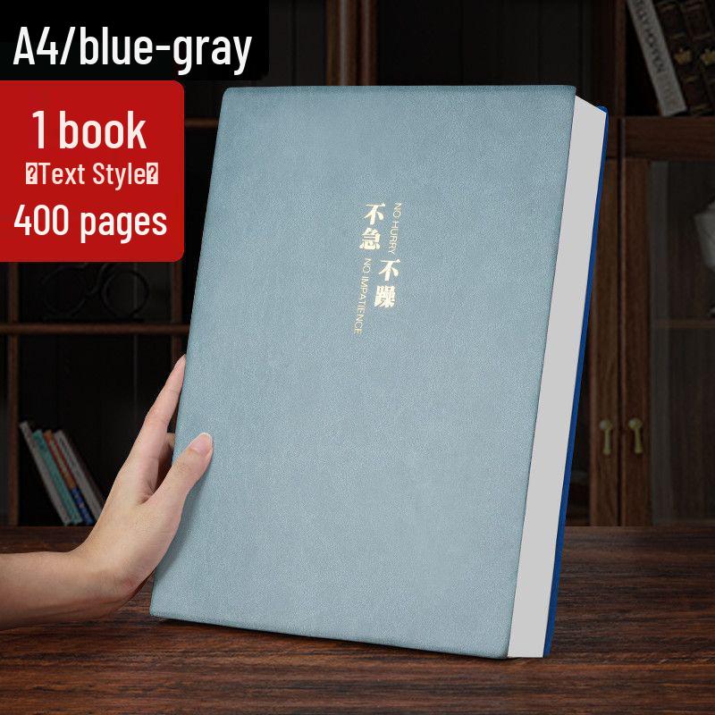 Extra Thick Soft Leather Business Meeting Notebook, Large Size