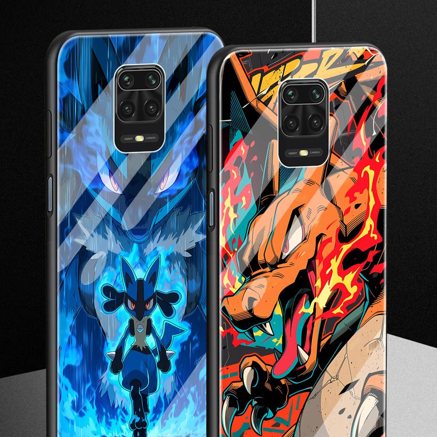 Glass Case for Xiaomi Redmi Note 15 14 Pro 11 A1 12 13 10 10S A2 Plus A5 12S Luxury Phone Cover Cute Pikachu Pokemon