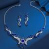 Przesadny Retro Biżuteria Ślubna Naszyjnik Kolczyki Zestaw Temperament Suknia Ślubna Stop Zestaw Biżuterii