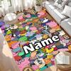Custom Name Personalized Peppa Pig Print Carpet, Versatile Home Decor Rug, for Playroom, Apartment, Balcony, Entryway, Hallway Gift
