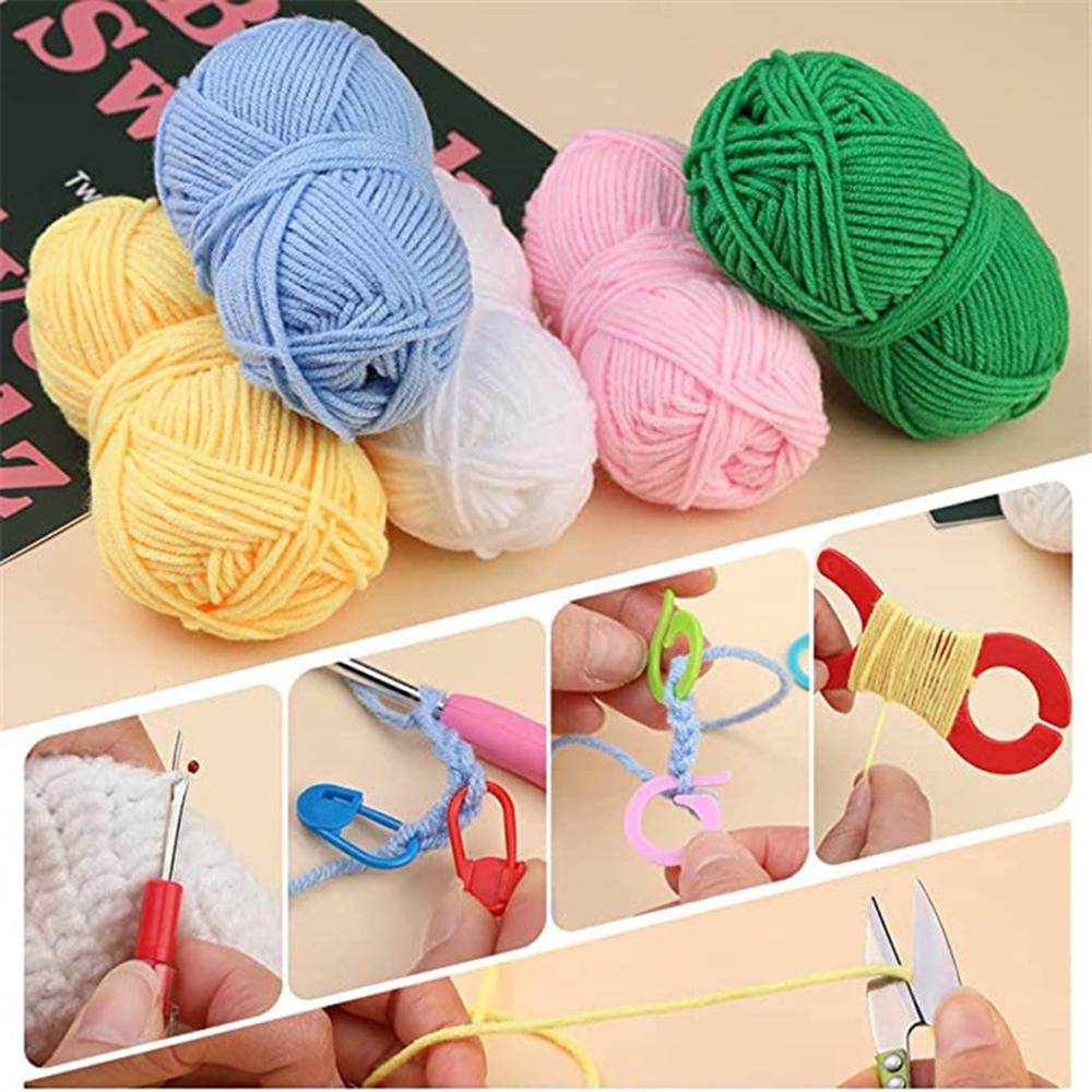 Tpr Crochet 2.0-6.0mm 9-Piece Soft Handle Crochet Hand Woven Rainbow Soft Handle Crochet Aluminum Crochet Set Knitting Needle