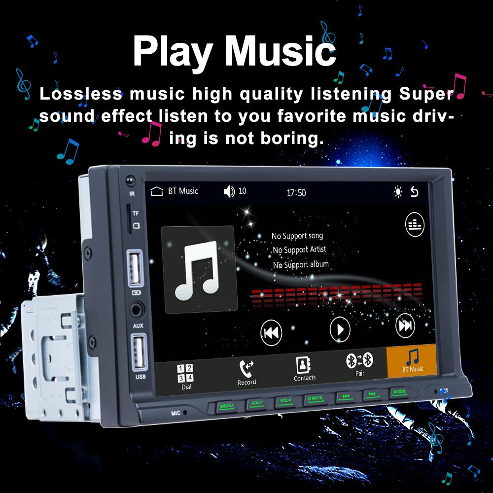 TOYOUSONIC 7 inch Car Radio Carplay Android Auto Multimedia Player FM AUX Input BT TF Mirror Link Universal 1 Din MP5 Head Unit