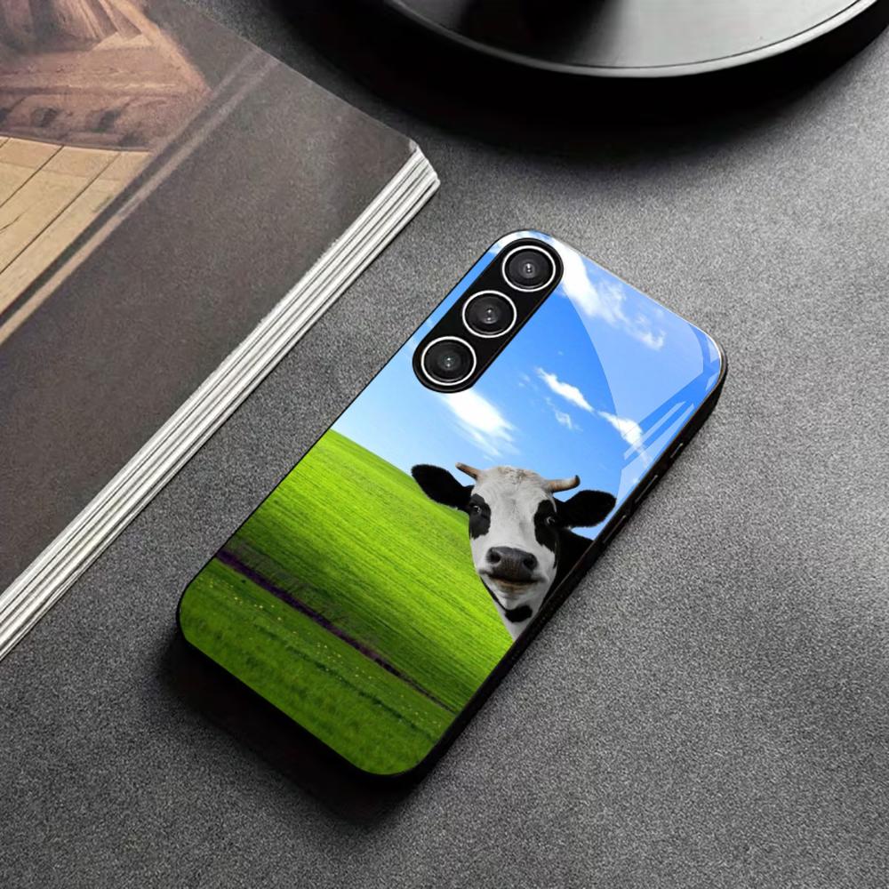 Silly Cattle Protective Exquisite High-end PhoneCase Glass PhoneCase for Samsung Galaxy S26 S25 S24 S23 S22 S21 FE,Ultra,Plus