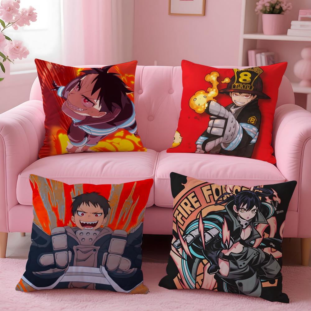 Beliebter Anime Fire Force Kissenbezug Bequemer Wendekissenbezug Ideal für Auto Sofa Schlafzimmer & mehr