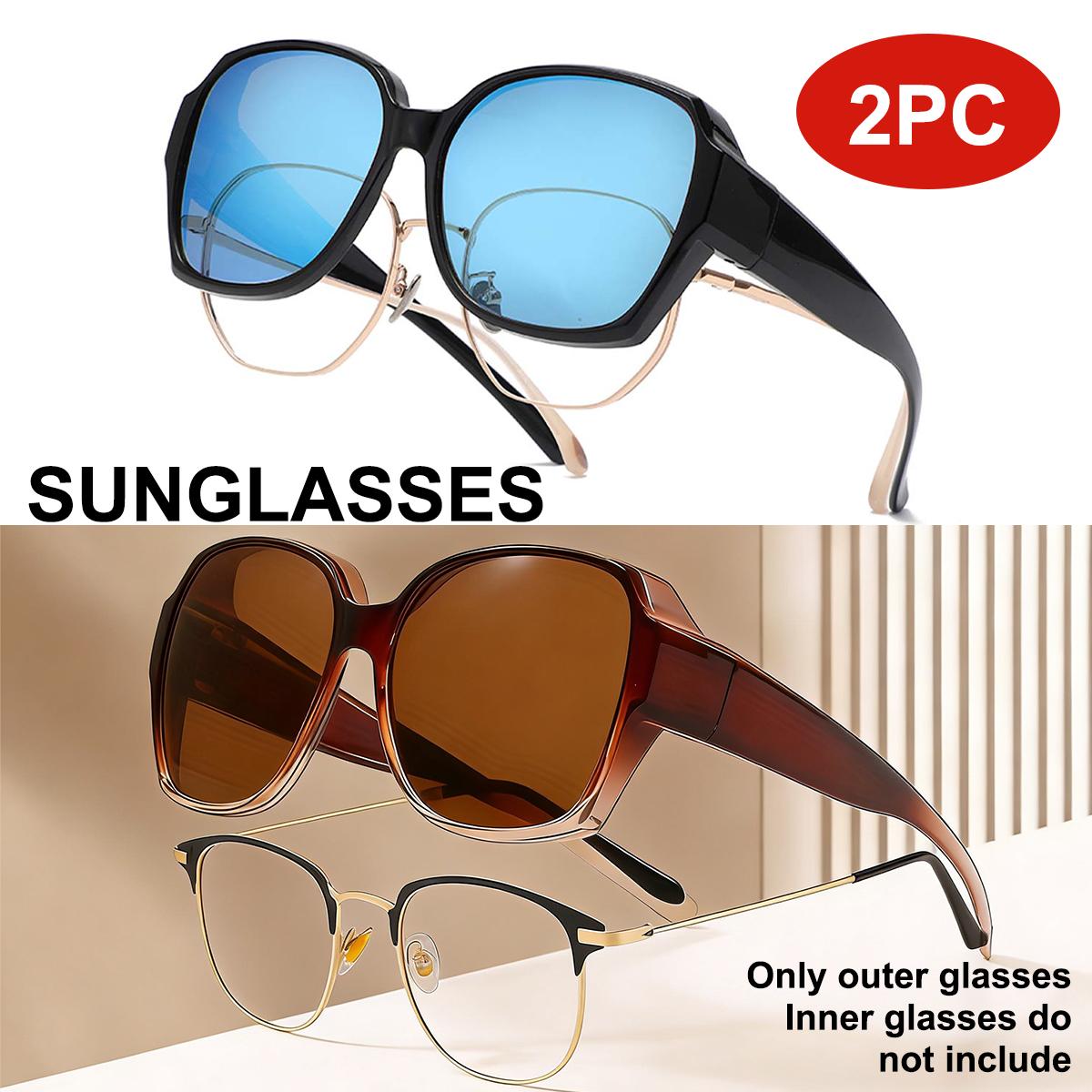 Oversized Over Glasses Sunglasses for Women Men Square Fit Over Polarized Sun Glasses UV400 T01