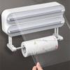 Magnetic Cling Wrap Dispenser and Cutter Wall/Refrigerator Mount Rolls Cutting Rack Kitchen Cling Film Foil Dispenser