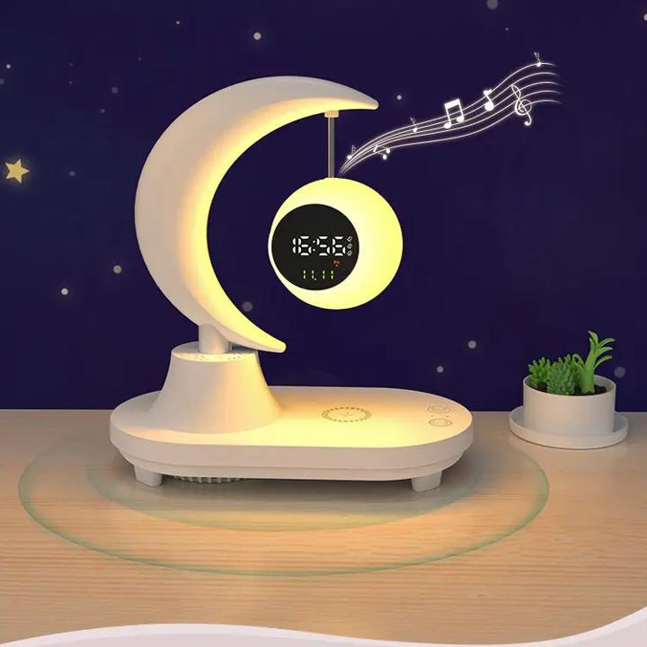 G-Smart Moon-Watch 4-in-1-Nachtlampe mit Dartless-Smartphone-Ladegeräten, Ein-Jahres-Jubiläum und Bluetooth-Lautsprecher