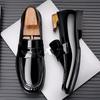 Men's Breathable Cowhide Slip-On Loafers: Shiny, Versatile Casual Leather Driving & Business Shoes.