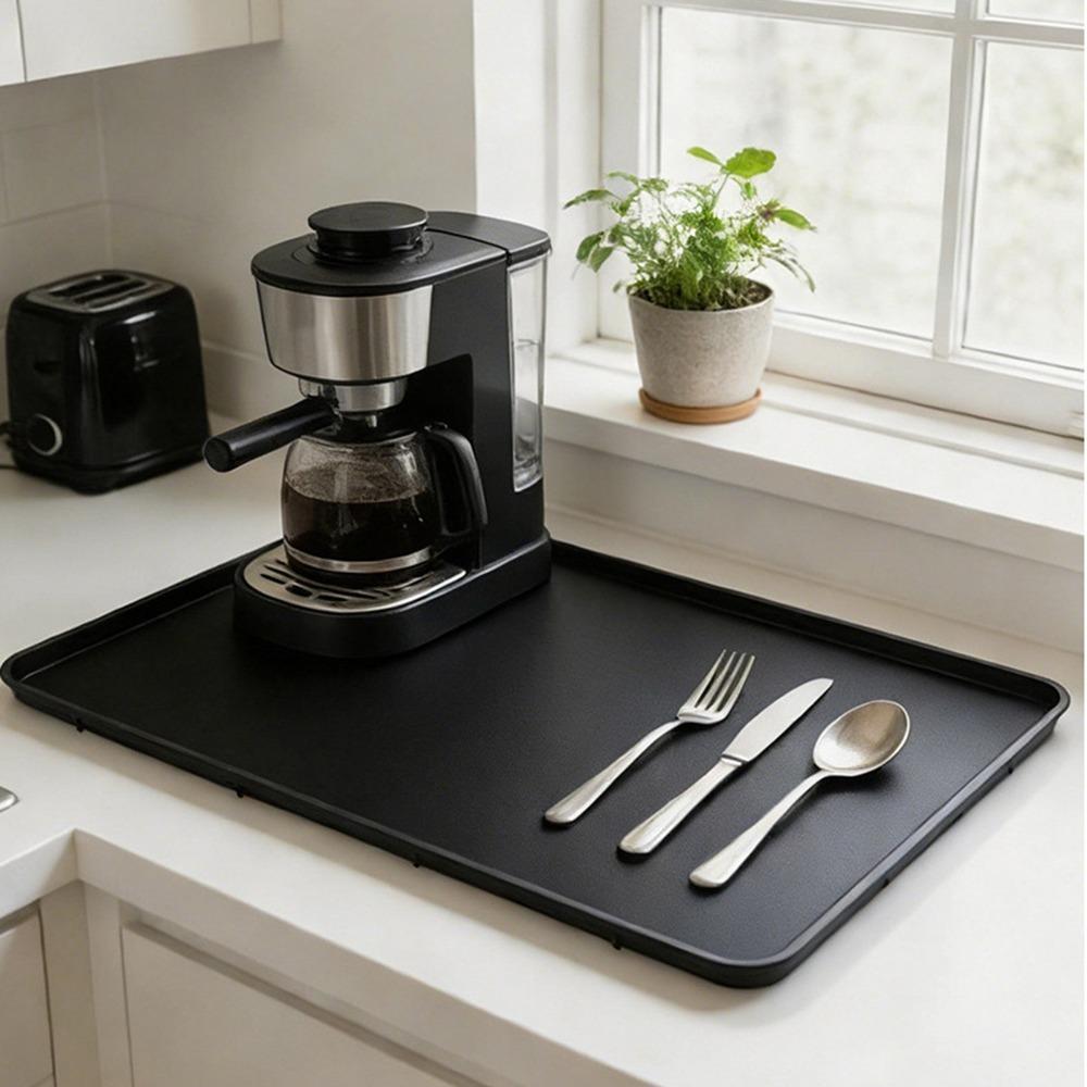 Light Gray Coffee Bar Mat Waterproof Non-Slip Bar Mat Coffee Maker Mat Under Espresso Machine