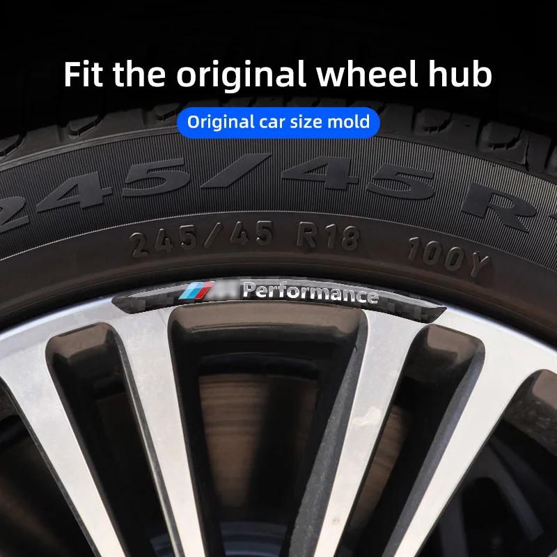 4pcs Aluminium Alloy Car Wheel Hub Perfomance M Sticker for BMW E46 E90 F30 F10 X5 X3 Series 1 3 G30 G01 G20 F11 Car Accessories