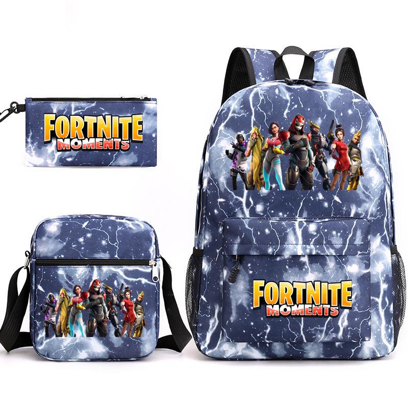 Peripheral Printed Schoolbag 3-Piece Pencil Case Shoulder Bag Backpack