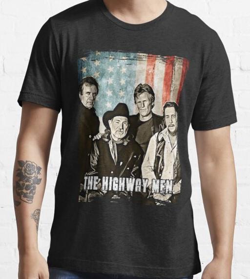 Country Music The Highwaymen T-Shirt Johnny Cash Waylon Jennings Unisex T-Shirt XXXL