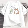 Funny Cat Fan Tshirt Unisex Women Summer Round Neck Short Sleeve Tshirt Breathable Streetwear Oversized Tee Casual High Quality