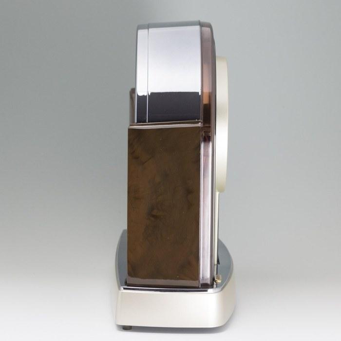 Seiko Clock Table Clock Standard Radio Clock Twin Pa Dark Brown Marble Pattern Gloss Finish BY238B SEIKO 288x250x126mm