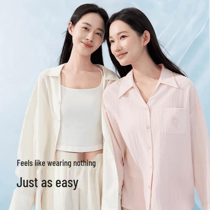 MiiOW Women s Silky Cool-Touch Long Sleeve Pajama Set M