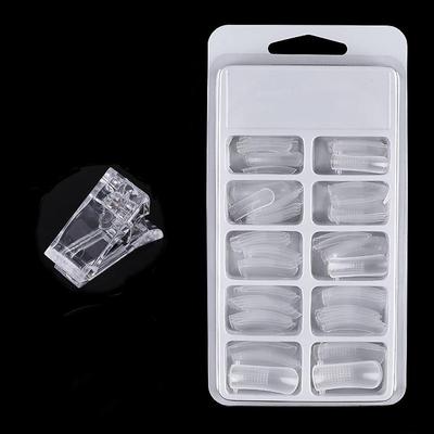 100 Stücke Nail art Formen Acryl Falsche Gebäude Form Tipps + Clip Spitze Erweiterung DIY