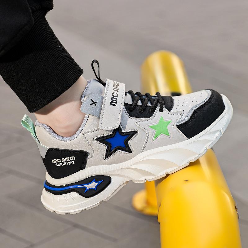 Girls autumn and winter sports shoes cartoon star fashion cotton warm shoes medium and older children's men's and women's outdoor running shoes