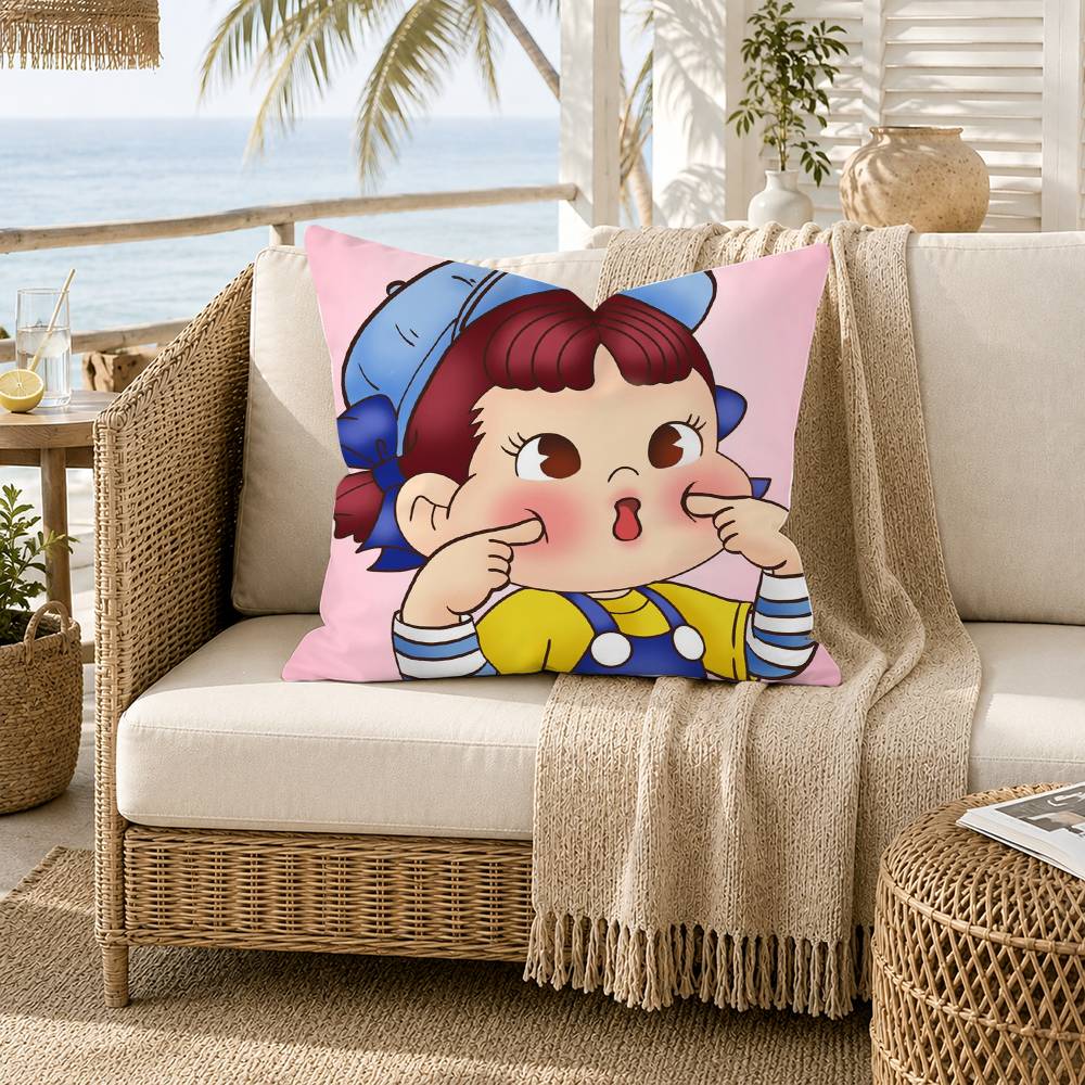 Milchige Peko Chan Kissenhülle für Sofa Wohnzimmer Heimbüro Dekoration Schutzhülle