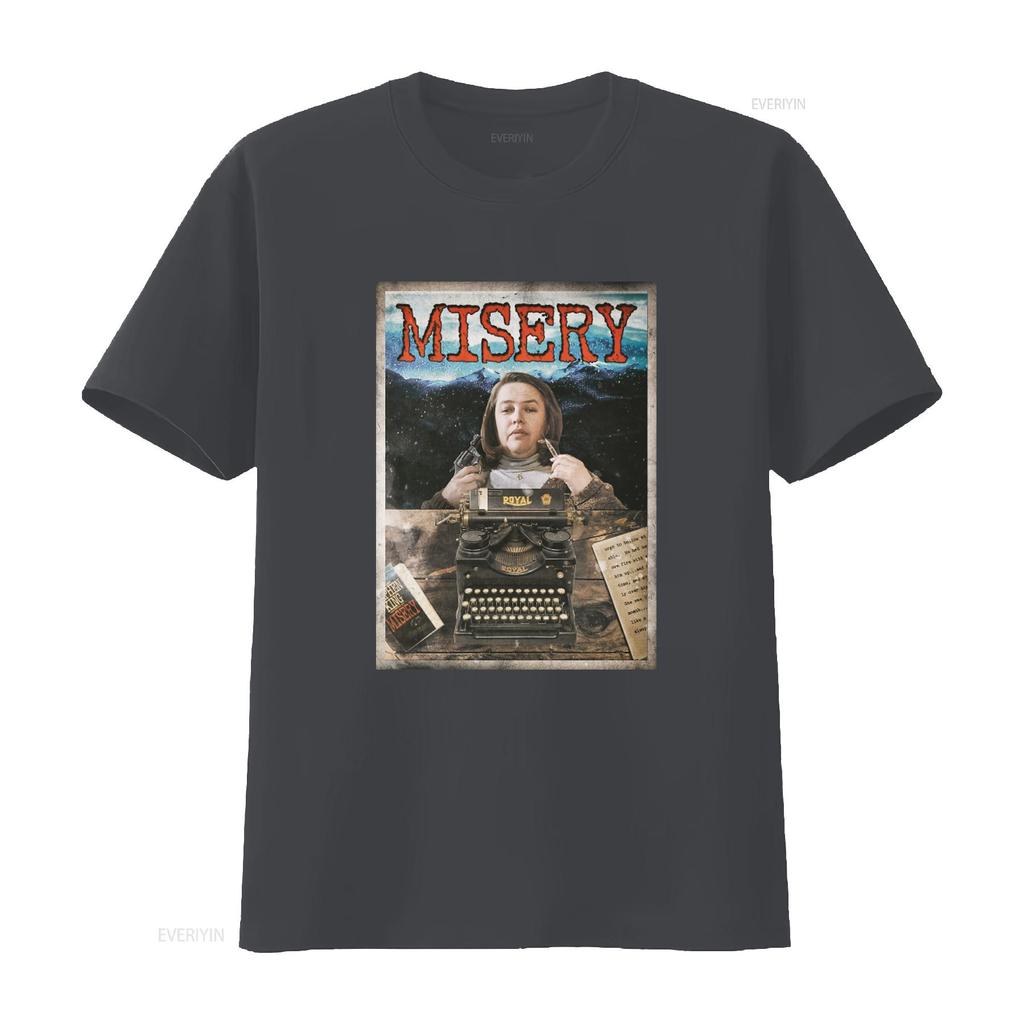 Misery Stephen King Horror Movie Inspired T Shirt Vintage Royal Typewriter Gun Design vintage Washed streetwear graphic Soft