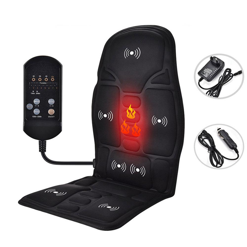 Electric Vibrator Full Body Massage Cushion with Infrared Therapy and Heating for Back Neck Waist Car Home Office Use